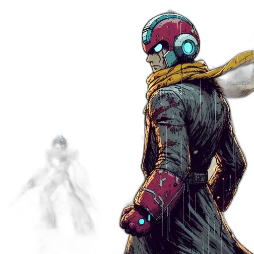 robot, mask, concept art, comic book art transparent PNG cut-out
