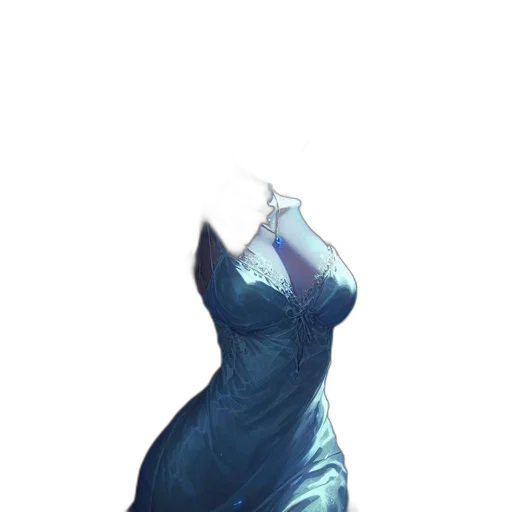 dress, crown, creature, staff transparent PNG cut-out