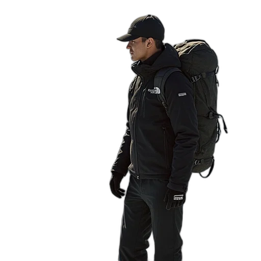 jacket, staff, 3d render, north transparent PNG cut-out
