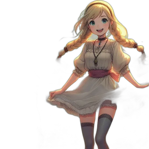 dress, staff, anime, concept art transparent PNG cut-out