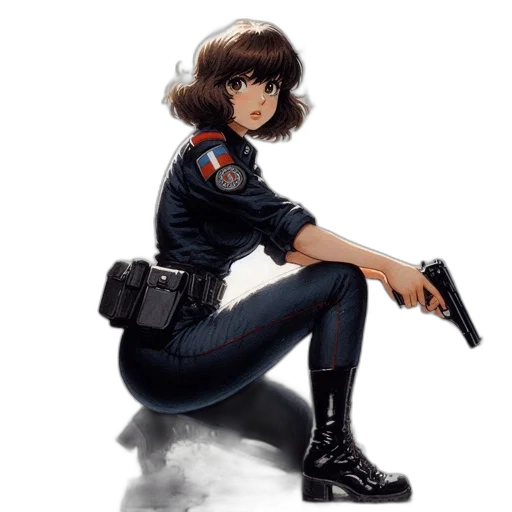 jacket, weapon, robot, concept art transparent PNG cut-out