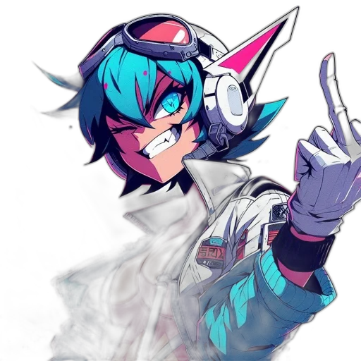 jacket, robot, staff, weapon transparent PNG cut-out