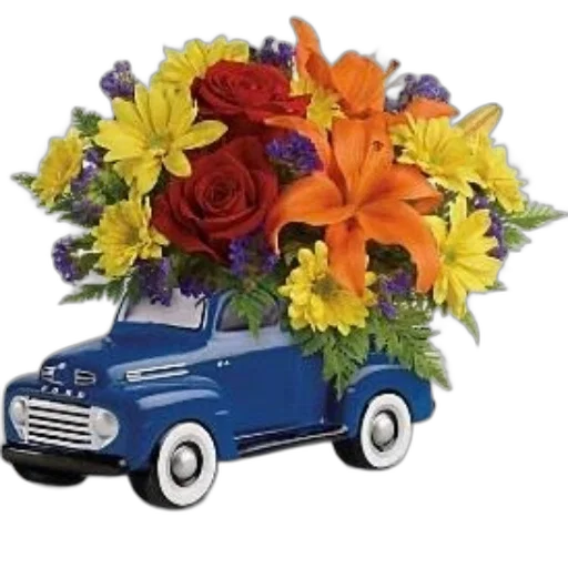 car, flower, vibrant, arrangement transparent PNG cut-out