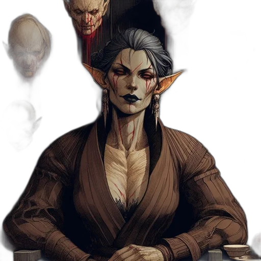 face, staff, mask, fantasy art transparent PNG cut-out