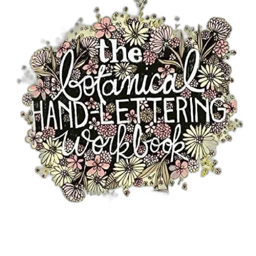 botanical, hand-lettering, workbook, draw transparent PNG cut-out