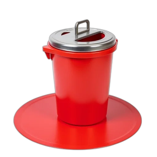 3d render, red, plastic, trash transparent PNG cut-out