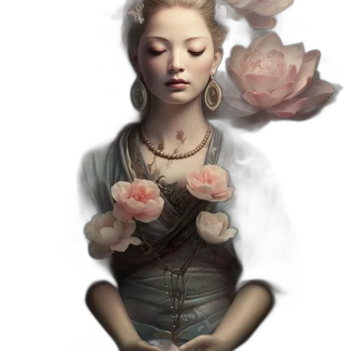 flower, face, creature, crown transparent PNG cut-out