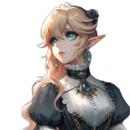 staff, dress, face, crown transparent PNG cut-out