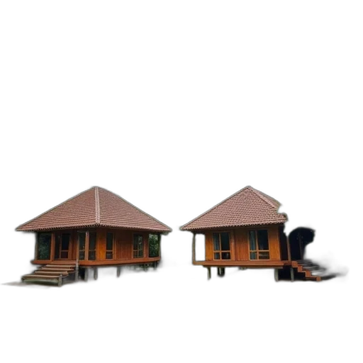 building, furniture, umbrella, 3d render transparent PNG cut-out