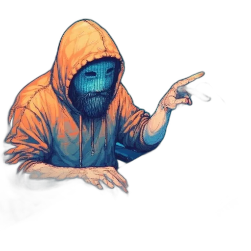 jacket, creature, mask, weapon transparent PNG cut-out