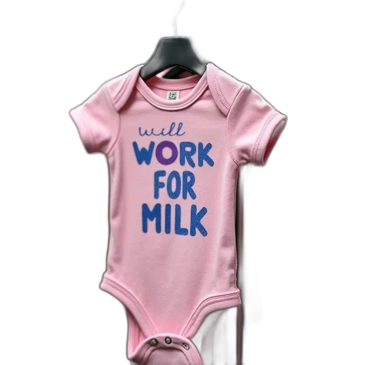 pink, baby, onesie, graphic transparent PNG cut-out