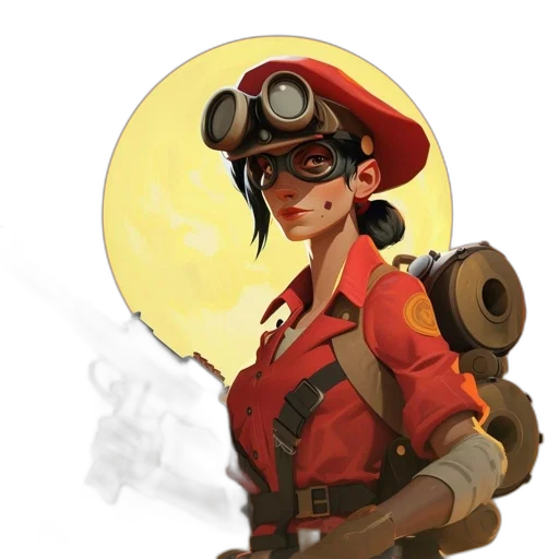staff, weapon, hat, jacket transparent PNG cut-out
