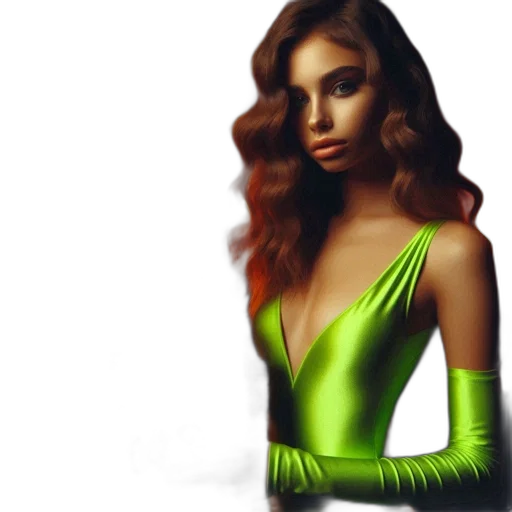 dress, hair, jewelry, photorealistic transparent PNG cut-out