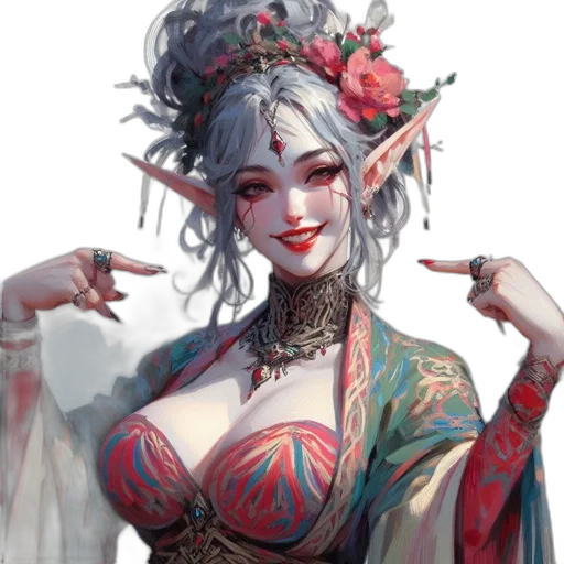 dress, crown, jewelry, fantasy art transparent PNG cut-out