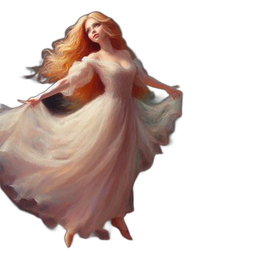 dress, fantasy art, concept art, oil painting transparent PNG cut-out