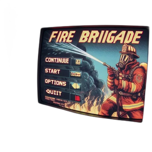 concept art, fire, vintage-style, video transparent PNG cut-out