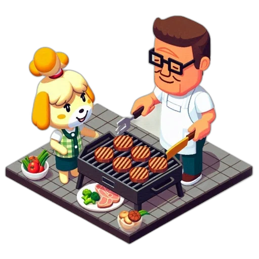 food, pixel art, cartoon, 3d render transparent PNG cut-out