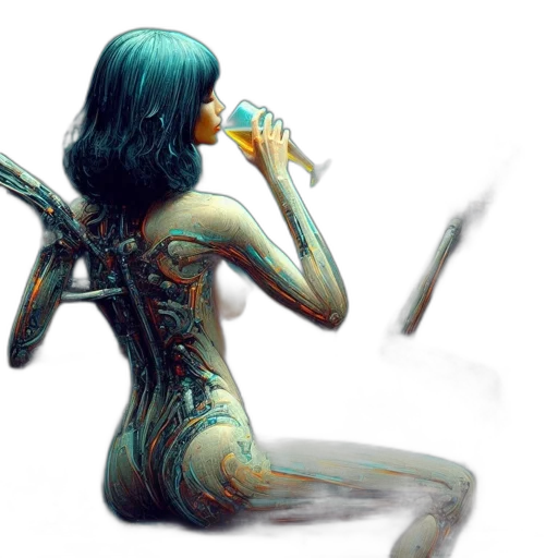 robot, weapon, cyberpunk, concept art transparent PNG cut-out