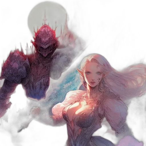concept art, fantasy art, comic book art, watercolor transparent PNG cut-out