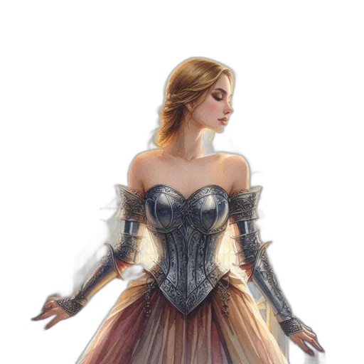 dress, fantasy art, concept art, comic book art transparent PNG cut-out