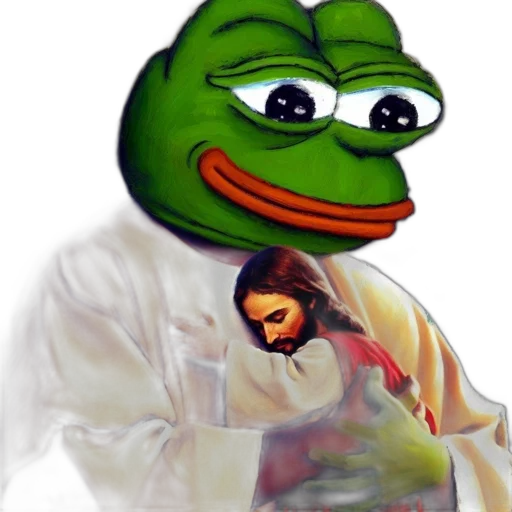 creature, photorealistic, amalgamation, pepe transparent PNG cut-out