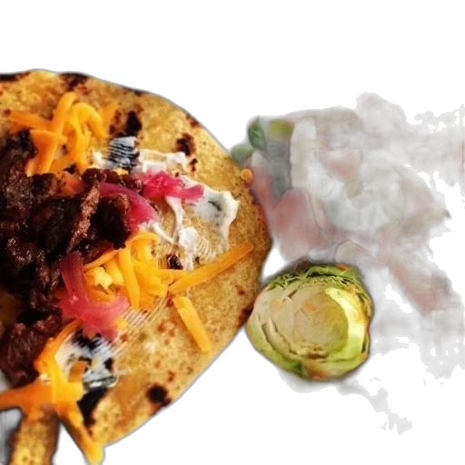 food, photorealistic, plate, taco transparent PNG cut-out