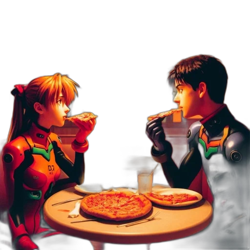 food, pixel art, vaporwave, concept art transparent PNG cut-out