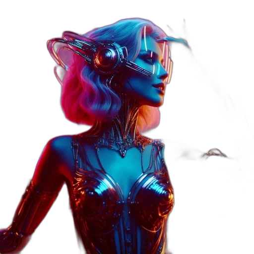 dress, mask, robot, concept art transparent PNG cut-out