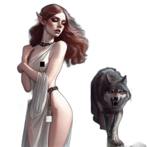 dress, creature, animal, fantasy art transparent PNG cut-out