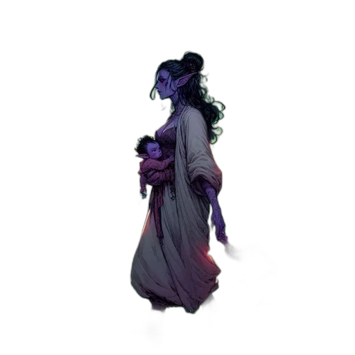dress, creature, staff, dragon transparent PNG cut-out