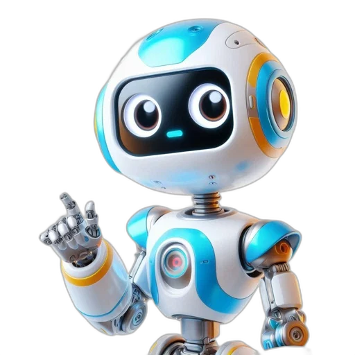 robot, 3d render, concept art, illustrated transparent PNG cut-out
