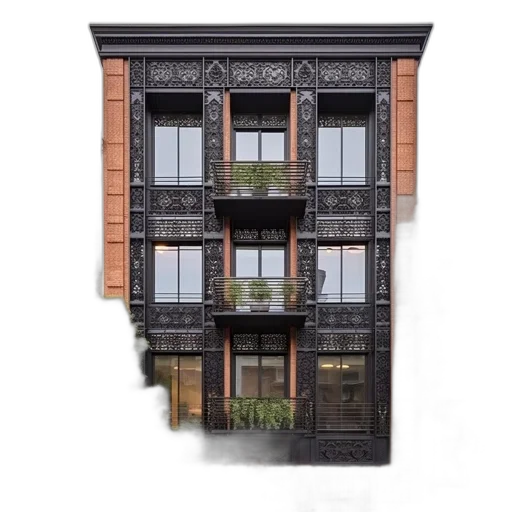 building, furniture, face, 3d render transparent PNG cut-out