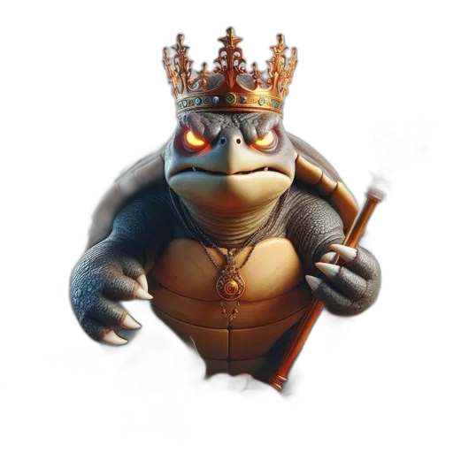 crown, staff, 3d render, concept art transparent PNG cut-out