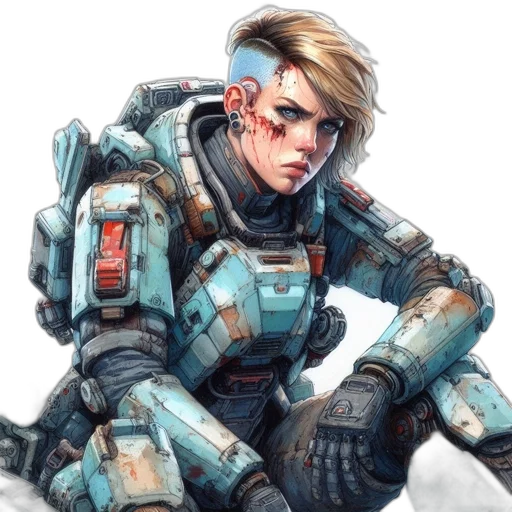 robot, face, weapon, concept art transparent PNG cut-out