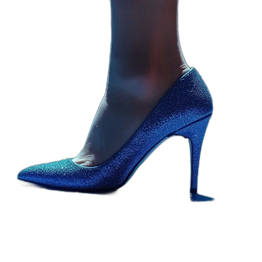 shoes, dress, 3d render, blue transparent PNG cut-out