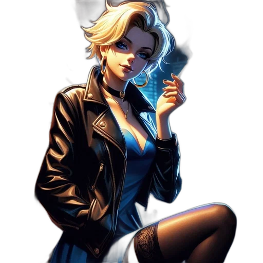 jacket, comic book art, concept art, cyberpunk transparent PNG cut-out