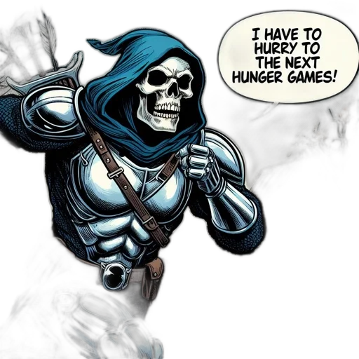 comic book art, concept art, skeletal, figure transparent PNG cut-out