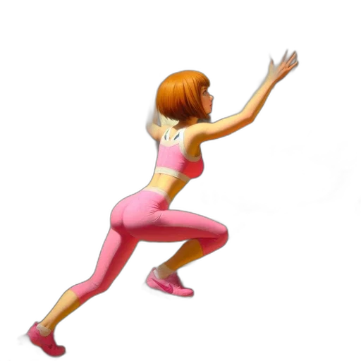young, woman, pink, outfit transparent PNG cut-out