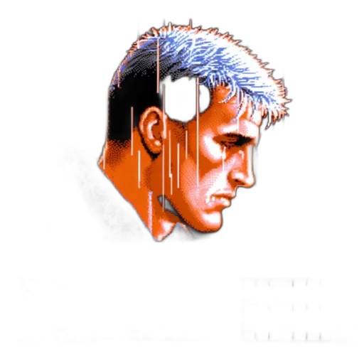 face, robot, pixel art, photorealistic transparent PNG cut-out