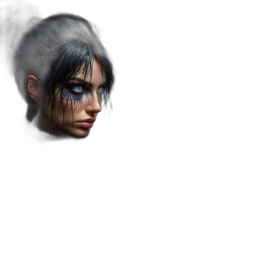 face, mask, hair, creature transparent PNG cut-out