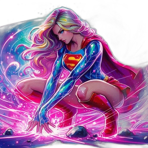 comic book art, concept art, fantasy art, watercolor transparent PNG cut-out