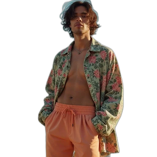 jacket, hat, creature, vaporwave transparent PNG cut-out