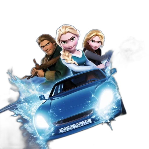 car, concept art, comic book art, 3d render transparent PNG cut-out
