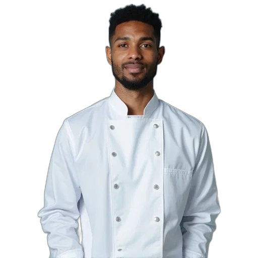 jacket, staff, food, man transparent PNG cut-out
