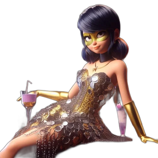 dress, jewelry, concept art, 3d render transparent PNG cut-out