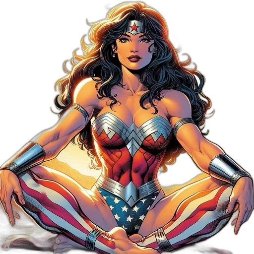 comic book art, concept art, wonder, woman transparent PNG cut-out