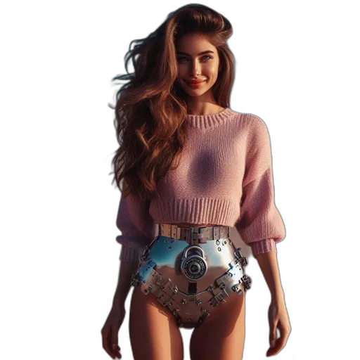 dress, jacket, hair, 3d render transparent PNG cut-out