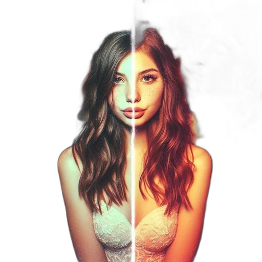 face, mask, hair, photorealistic transparent PNG cut-out