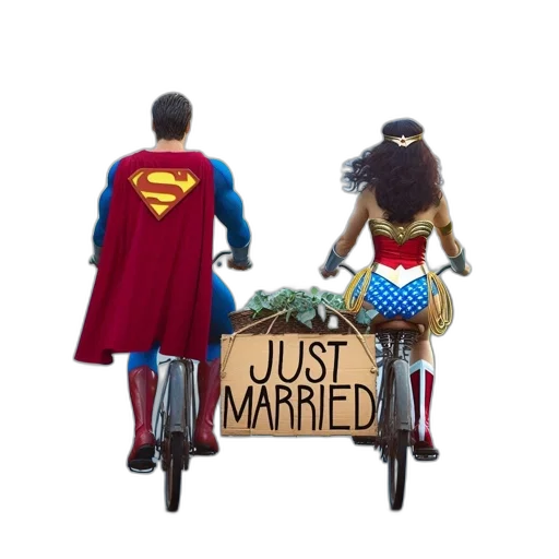 two, individuals, dressed, superman transparent PNG cut-out