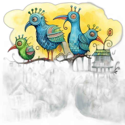 concept art, watercolor, fantasy art, photorealistic transparent PNG cut-out